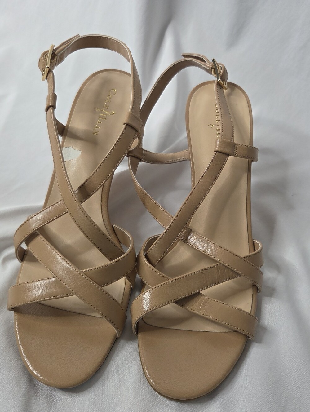 Cole Haan 8 Beige Strappy Women’s Sandals  Comfort Slingback